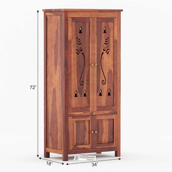 Solid Sheesham Wood Temple (Honey Finish)