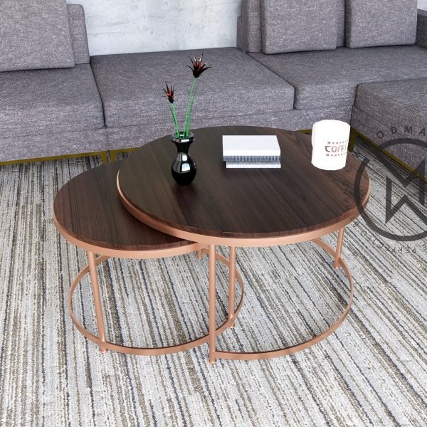 Circular Coffee Table (Walnut Finish )